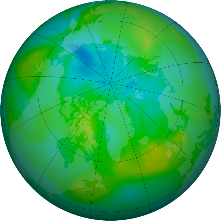 Arctic ozone map for 09 August 2014
